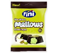 Fini Nube Mellows Chocolat Dubai, Marshmallows Enrobés de Chocolat, Style Luxueux, Lot de 3 Sachets de 80g