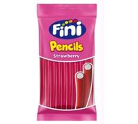 Fini Pencils Fraise, Gommes Fourrées Rouges, Goût Fruité, 125g