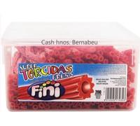 Fini Réglisse Torcidas à la Fraise, Bonbons en Spirale, Boîte de 200 Unités, 80g