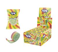 Fini - Remplissage de rouleau de réglisse fantastique | Langue roulée avec du sucre et garnie | Gummy en boîte de 18 unités | Saveur Tutifrutti.