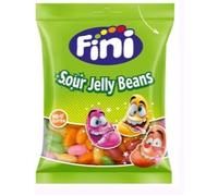 Fini Sour Jelly Beans, Haricots Acides Gélifiés, Acidulés et Fruités, Pack de 3 Sachets de 85g