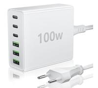 FINIBO USB C Chargeur Multiple : Chargeur Rapide 100 W 6 Ports avec USB-C et USB-A, Chargeur Mural USB C Portable pour MacBook, iPad et Smartphones