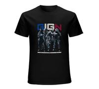 finire GIGN Gendarmerie Nationale Fitted Cottonpoly T Shirt Men Personalized Short Sleeve Round Collar Crazy Humor Spring Autumn Tshirt Black Size L