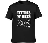 finire T-shirt Frank Zappa Titties N Beer pour homme, Noir , L