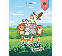 Finish & Color Me - Volume 2: A-Z Animals Complete the Missing Half for Kids Ages 4-8 | 8.5 x 11 Inches, 100+ Pages