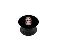Finish Girl Messy Bun Drapeau Finlande Bandana Lunettes de Soleil Voyage PopSockets PopGrip Adhésif