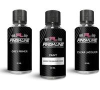 FINISH LINE Kit de peinture de retouche 30 ml pour Mercedes 723 Cubanite Silver Paint Gris Primer Vernis transparent Réparation