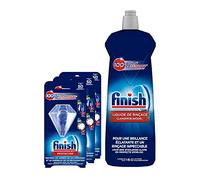 FINISH Liquide de Rinçage Lave-Vaisselle 800 ml + Protecteur de Lave-Vaisselle Anticalcaire x3