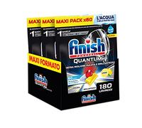 Finish, Lot de 180 pastilles pour lave-vaisselle, Quantum Ultimate, technologie Activbleu, 3 paquets de 60 pastilles, citron