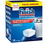 Finish Nettoyant Machine Lave-Vaisselle - 12 Tablettes - Pack Annuel