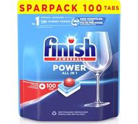 Finish Power All in 1 Tablettes pour lave-vaisselle sans phosphate - Tablettes pour lave-vaisselle avec Powerball puissant contre les saletés les plus tenaces - Pack économique de 100 tablettes Finish