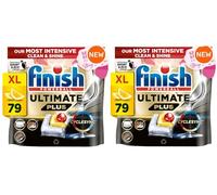 Finish Powerball Quantum Ultimate Lemon Sparkle Lot de 2 x 70 tablettes pour lave-vaisselle