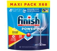 Finish Pastilles Lave-Vaisselle Powerball All in One Max Citron - 68 Tablettes Lave-Vaisselle - Pack de 2