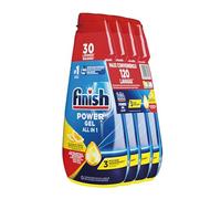 Finish Powergel gel détergent pour lave-vaisselle, liquide, multi-actions, pouvoir dégraissant, citron, 120 lavages, 4 confections de 30 lavages