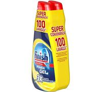 Finish Powergel Gel Lessive pour lave-vaisselle liquide, multifonctions, citron dégraissant, 100 lavages, 2 paquets de 50 lavages