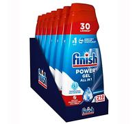Finish Powergel Lessive Lave-vaisselle 100% vaisselle plus protégée, gel lave-vaisselle, 210 lavages, 7 paquets de 30 lavages de liquide Lave-vaisselle