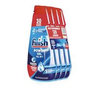 Finish Powergel Nettoyant pour lave-vaisselle liquide, multi-actions, pouvoirs dégraissants, frais, 120 lavages, 4 paquets de 30 lavages
