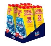 Finish Powergel Nettoyant pour Lave-vaisselle liquide, Multiaction, 100% Vaisselle plus Protégée, 360 lavages, 12 paquets de 30 lavages, Multicolore, 600 ml Lot de 12