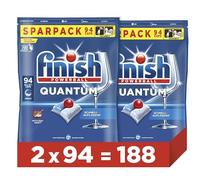Finish Quantum Fresh Lot de 2 paquets de 94 tablettes pour lave-vaisselle pour un nettoyage puissant, un pouvoir dégraissant et une brillance