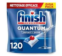Finish Quantum Infinity Shine Pastilles Lave-Vaisselle, Elimine Les Taches Tenaces, 120 Capsules