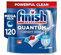 Finish Quantum Infinity Shine Pastilles Lave-Vaisselle, Elimine Les Taches Tenaces, 120 Capsules (L'emballage de l'article peut varier)