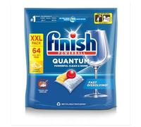 Finish Quantum Lot de 64 tablettes lave-vaisselle tout en un citron