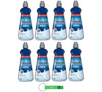 Finish Rinse & Shine Aid Lot de 8 détergents pour lave-vaisselle, empêche la formation de taches d'eau et de traces, séchage efficace, 80 lavages, 400 ml + porte-clés Beni Culinari gratuit