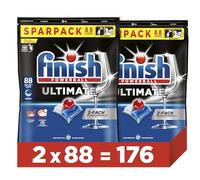 Finish Ultimate Fresh Lot de 176 tablettes pour lave-vaisselle pour un nettoyage ultime, un pouvoir dégraissant et une brillance (2 x 88 pastilles)