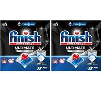 Finish Ultimate Infinity Shine Pastilles Lave-Vaisselle, Imbattable contre les taches tenaces, 80 capsules (Lot de 2)
