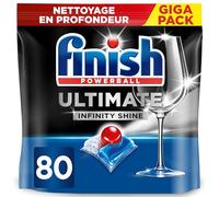 Finish Ultimate Infinity Shine Pastilles Lave-Vaisselle, Imbattable contre les taches tenaces, 80 capsules