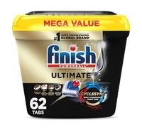 Finish Ultimate Lessive pour lave-vaisselle - 62 sachets - Avec technologie CycleSync™ - Tablettes pour lave-vaisselle - Onglets à vaisselle