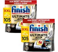 Finish Ultimate Plus Infinity Shine Lot de 2 tablettes pour lave-vaisselle Parfum citron 210 tablettes au total pour lave-vaisselle