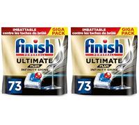 Finish Ultimate Plus Infinity Shine Pastilles Lave-Vaisselle, 73 capsules (Lot de 2)