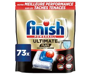 Finish Ultimate Plus Infinity Shine Pastilles Lave-Vaisselle, 73 capsules | Nettoyage en profondeur et brillance éclatante