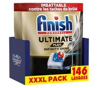 Finish Ultimate Plus Infinity Shine Pastilles Lave-Vaisselle, Propreté Intense & Brillance Étincelante, 146 Capsules