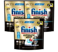 Finish Ultimate Plus Pastilles Lave-Vaisselle Bicarbonate, Propreté Intense & Brillance Étincelante,22 capsules - lot de 3