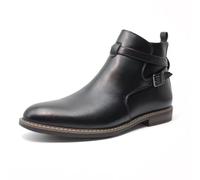 Finishing & Sewing Bottes Jodhpur pour hommes avec sangle à boucle, bottines Chelsea décontractées à enfiler