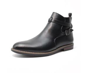 Finishing & Sewing Bottes Jodhpur pour hommes avec sangle à boucle, bottines Chelsea décontractées à enfiler