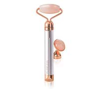 Finishing Touch Flawless Contour, Roller de Massage Visage en Quartz Rose Authentique, avec technologie micro-vibrations