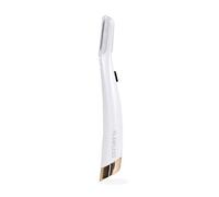 Finishing Touch - Rasoir de dermaplaning Flawless Dermaplane Glo exfoliant lumineux et non vibrant avec 6 têtes de rechange, blanc/or rose
