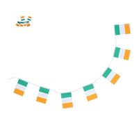FINISPERSOO Bannière Suspendue de Drapeaux Irlandais en Polyester pour Décoration Intérieure et Extérieure, Facile à Accrocher et Gain de Place pour Fête Saint Patrick