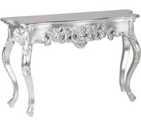 Finition antique Luxueuse Buffet baroque Rococo Table murale Console romantique Florence Argent Antique Design baroque 110 cm x 35 cm
