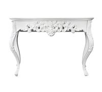 Finition antique Luxueux Buffet baroque Rococo Table murale Console romantique Florence Blanc Antique Design baroque 85 x 75 x 36 cm