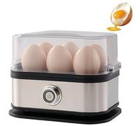 Finition Cuiseur À Oeufs Électrique Intelligent 3 in 1 Arrêt Automatique Capacité 6 Oeufs Pour Oeufs Durs Mollets Moyens Brouillés Pochés Cuiseur Vapeur Inox Facile Nettoyer (UK)