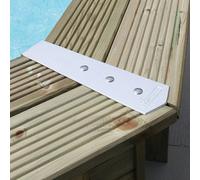 Finition de margelles aluminium Ubbink pour piscines bois - 4 pièces 45° pour piscine rectangulaire