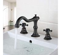 Finition en laiton antique salle de bain et robinet de cuisine Robinet à 3 pièces Batteur de lavabo avec des poignées doubles mixeur de bassin de vanité de style vintage Design durable et élégant