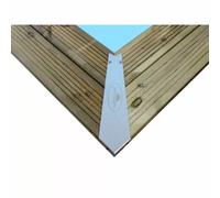 Finitions de margelle inox Jardimagine pour piscine bois - 4 pièces 90° inox pour piscine bois