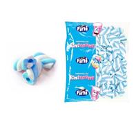 FINITRONC MAGIC TWISTY FOURRÉ BLEU - bonbon type guimauve torsadé avec cœur, texture moelleuse, goût sucré, idéal enfants et pauses gourmandes