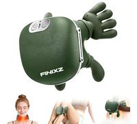 FINIXZ Masseur cervical avec chaleur, masseur de cou Shiatsu 4D à pétrissage profond pour les douleurs, masseur électrique pour les épaules et le dos avec nœuds pour simulation des mains