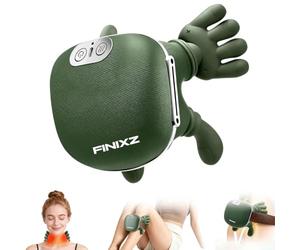 FINIXZ Masseur cervical avec chaleur, masseur de cou Shiatsu 4D à pétrissage profond pour les douleurs, masseur électrique pour les épaules et le dos avec nœuds pour simulation des mains